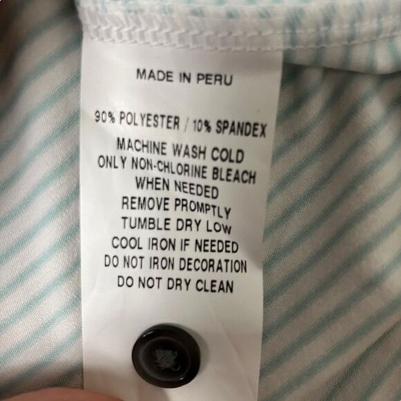 Greyson Polo Mens XXL Green Striped Performance Golf Massasaga Contrast Collar - Picture 9 of 11